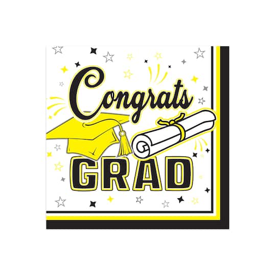 Beistle Congrats Grad 2-Ply Beverage Napkins